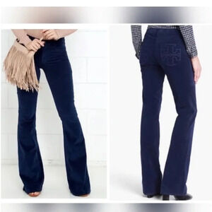 Tory Burch Navy Boot-Cut Flare Pants